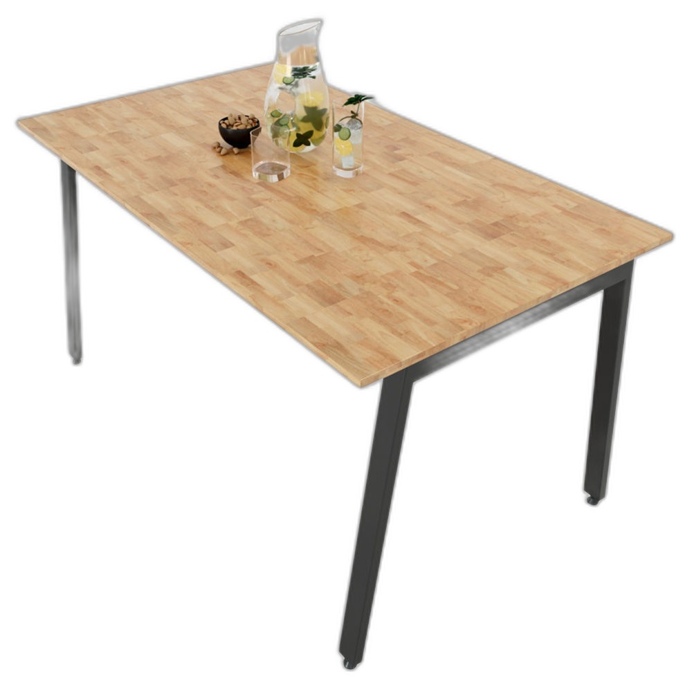 Bàn ăn chữ nhật 140x80cm chân sắt Aton lắp ráp Bàn ăn chữ nhật 140x80cm chân sắt Aton lắp ráp