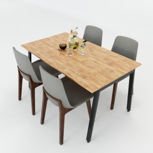 Bàn ăn chữ nhật 140x80cm chân sắt Aton lắp ráp - hình 1