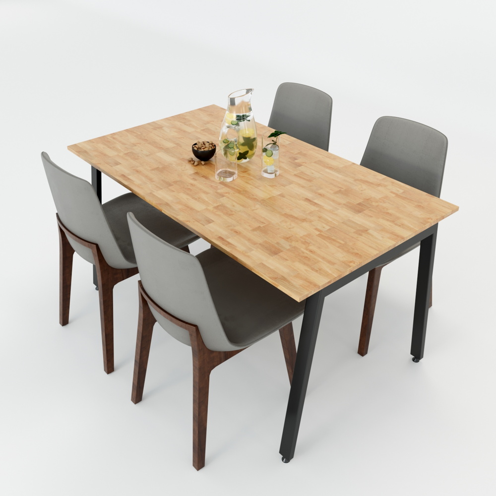 Bàn ăn chữ nhật 140x80cm chân sắt Aton lắp ráp Bàn ăn chữ nhật 140x80cm chân sắt Aton lắp ráp - hình 1