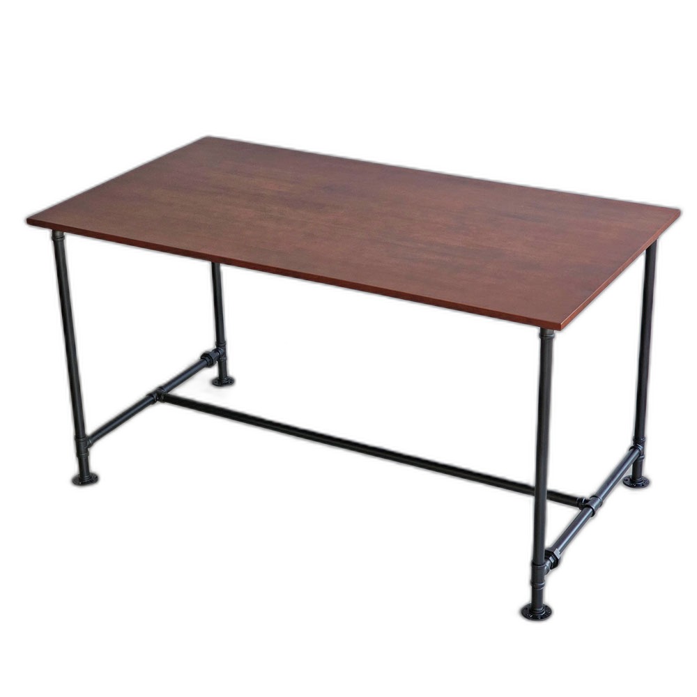 Bàn ăn chữ nhật 140x80cm gỗ cao su chân ống nước sắt Bàn ăn chữ nhật 140x80cm gỗ cao su chân ống nước sắt