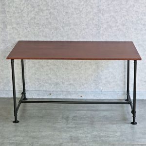 Bàn ăn chữ nhật 140x80cm gỗ cao su chân ống nước sắt - hình 1