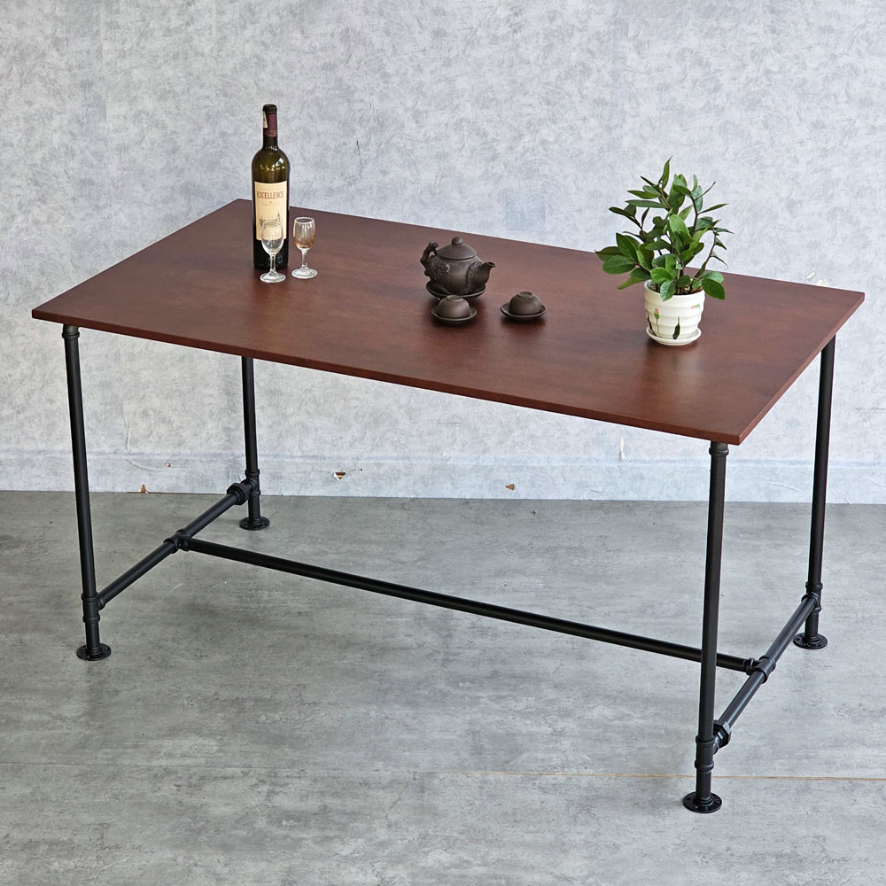 Bàn ăn chữ nhật 140x80cm gỗ cao su chân ống nước sắt Bàn ăn chữ nhật 140x80cm gỗ cao su chân ống nước sắt - hình 5