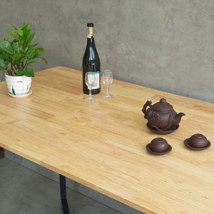 Bàn ăn chữ nhật 140x80cm gỗ cao su chân sắt - hình 1