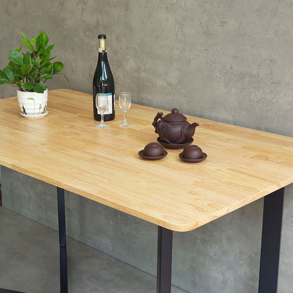 Bàn ăn chữ nhật 140x80cm gỗ cao su chân sắt Bàn ăn chữ nhật 140x80cm gỗ cao su chân sắt - hình 3