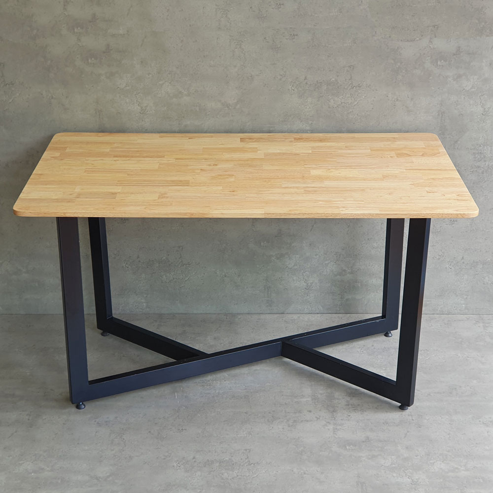 Bàn ăn chữ nhật 140x80cm gỗ cao su chân sắt Bàn ăn chữ nhật 140x80cm gỗ cao su chân sắt - hình 5