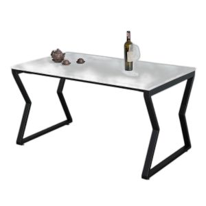 Bàn ăn chữ nhật 140x80cm gỗ cao su chân sắt MConcept