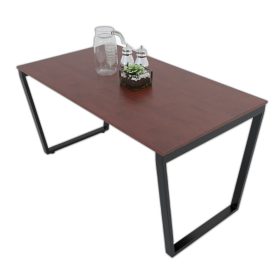 Bàn ăn chữ nhật 140x80cm gỗ cao su chân sắt Trapez