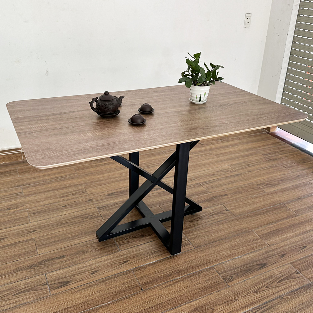 Bàn ăn chữ nhật 140x80cm gỗ Plywood chân sắt Bàn ăn chữ nhật 140x80cm gỗ Plywood chân sắt - hình 5