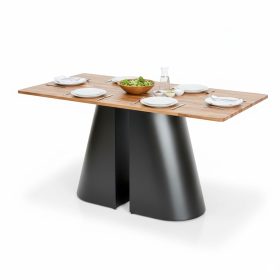 Bàn ăn chữ nhật 140x80cm gỗ tràm chân sắt - hình 1