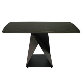 Bàn ăn chữ nhật 140x80cm mặt đá cao cấp chân sắt - hình 1