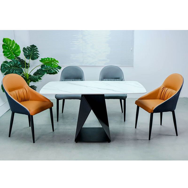Bàn ăn chữ nhật 140x80cm mặt đá cao cấp chân sắt Bàn ăn chữ nhật 140x80cm mặt đá cao cấp chân sắt - hình 4