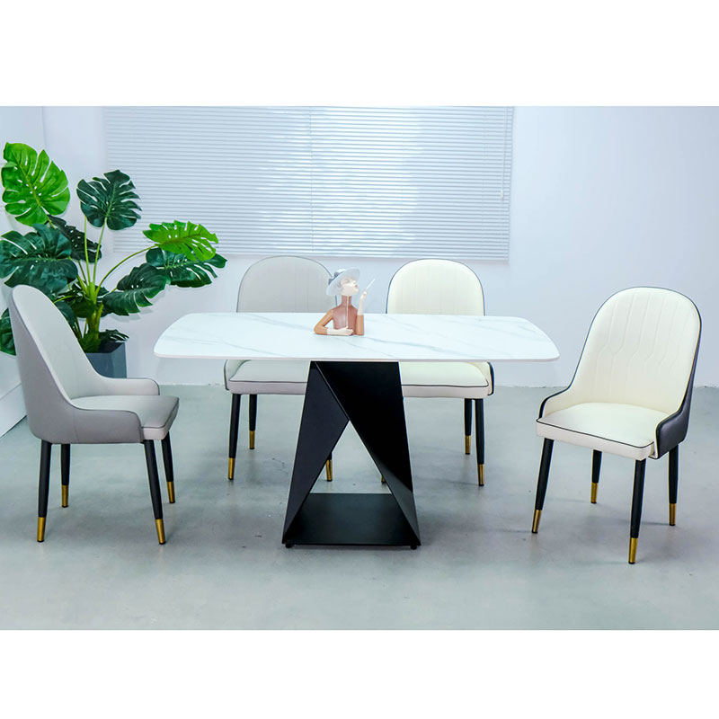 Bàn ăn chữ nhật 140x80cm mặt đá cao cấp chân sắt Bàn ăn chữ nhật 140x80cm mặt đá cao cấp chân sắt - hình 5
