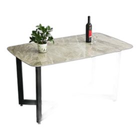 Bàn ăn chữ nhật 140x80cm mặt đá ceramic cao cấp chân sắt