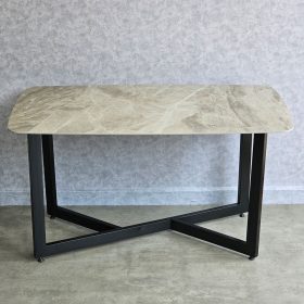 Bàn ăn chữ nhật 140x80cm mặt đá ceramic cao cấp chân sắt - hình 1