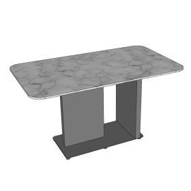 Bàn ăn chữ nhật 140x80cm mặt đá ceramic chân sắt - hình 1