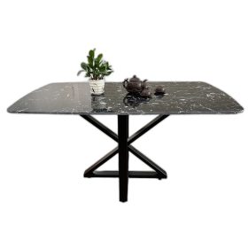 Bàn ăn chữ nhật 140x80cm mặt đá chân sắt