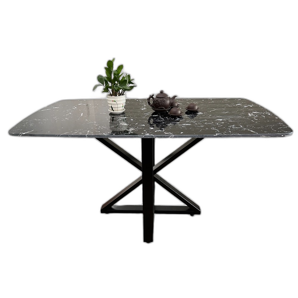 Bàn ăn chữ nhật 140x80cm mặt đá chân sắt Bàn ăn chữ nhật 140x80cm mặt đá chân sắt
