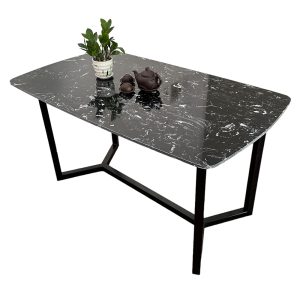 Bàn ăn chữ nhật 140x80cm mặt đá chân sắt - hình 1