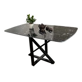 Bàn ăn chữ nhật 140x80cm mặt đá chân sắt - hình 1