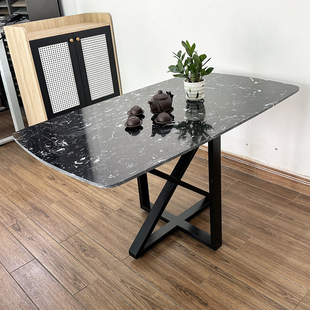 Bàn ăn chữ nhật 140x80cm mặt đá chân sắt Bàn ăn chữ nhật 140x80cm mặt đá chân sắt - hình 4