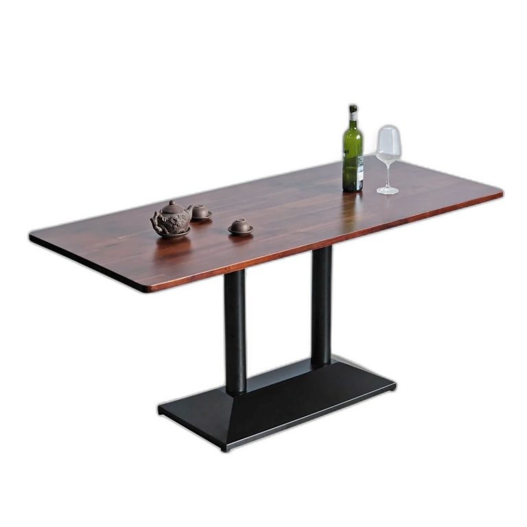 Trang chủ Bàn ăn chữ nhật 160x70cm gỗ tràm chân sắt đôi BA68221