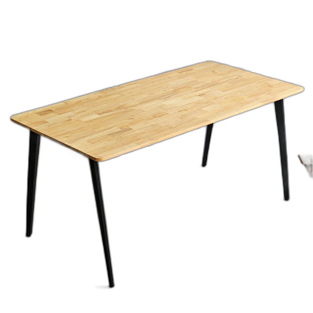 Bàn ăn chữ nhật 160x80cm gỗ cao su chân sắt lắp ráp Bàn ăn chữ nhật 160x80cm gỗ cao su chân sắt lắp ráp