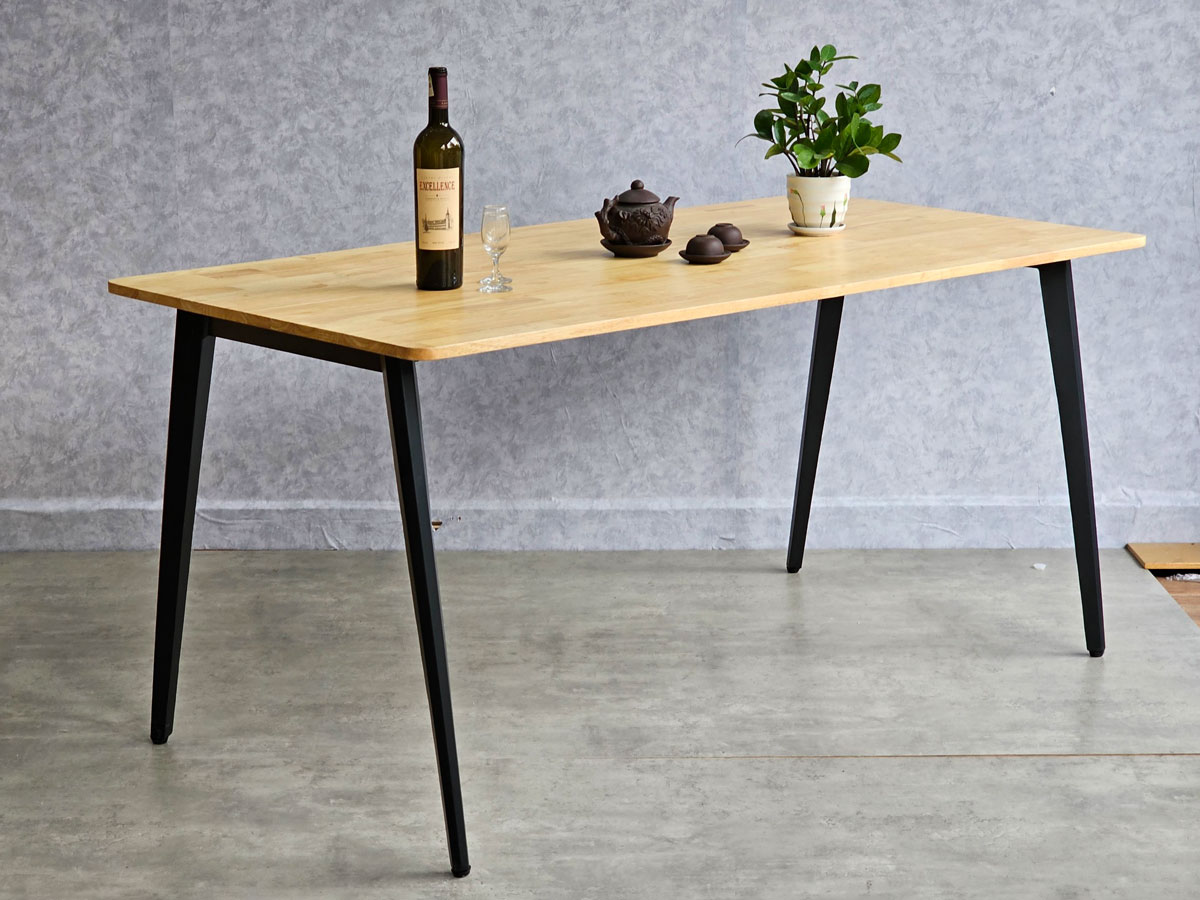 Bàn ăn chữ nhật 160x80cm gỗ cao su chân sắt lắp ráp Bàn ăn chữ nhật 160x80cm gỗ cao su chân sắt lắp ráp - hình 2