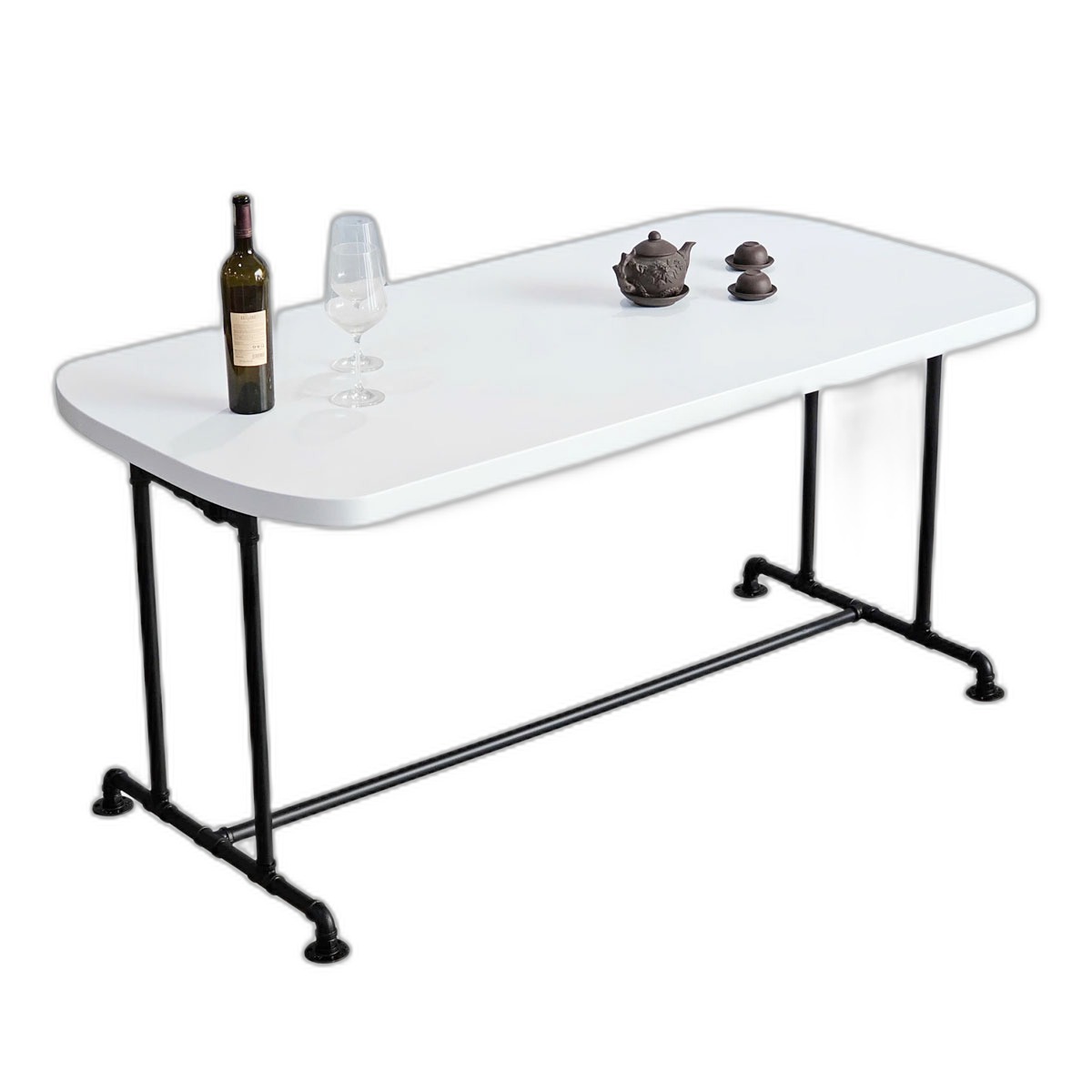 Bàn ăn chữ nhật 160x80cm gỗ thông chân ống nước Bàn ăn chữ nhật 160x80cm gỗ thông chân ống nước