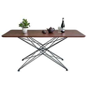 Bàn ăn chữ nhật 160x80cm gỗ tràm chân sắt Diamond
