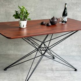 Bàn ăn chữ nhật 160x80cm gỗ tràm chân sắt Diamond - hình 1