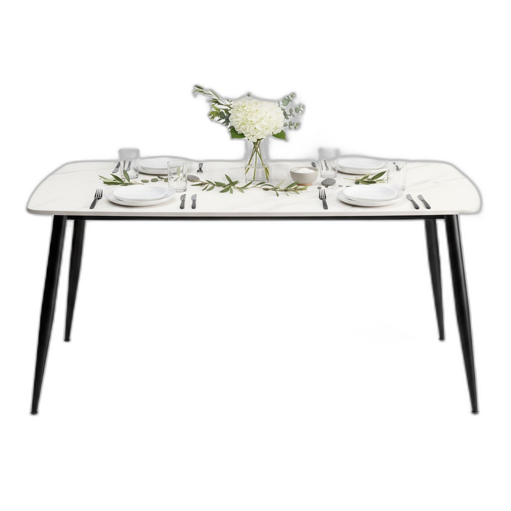 Bàn ăn chữ nhật 160x80cm mặt đá chân CONE Bàn ăn chữ nhật 160x80cm mặt đá chân CONE