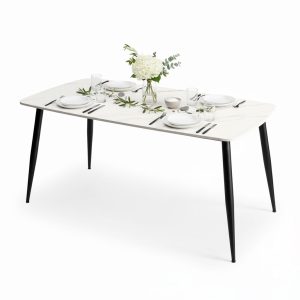 Bàn ăn chữ nhật 160x80cm mặt đá chân CONE - hình 1
