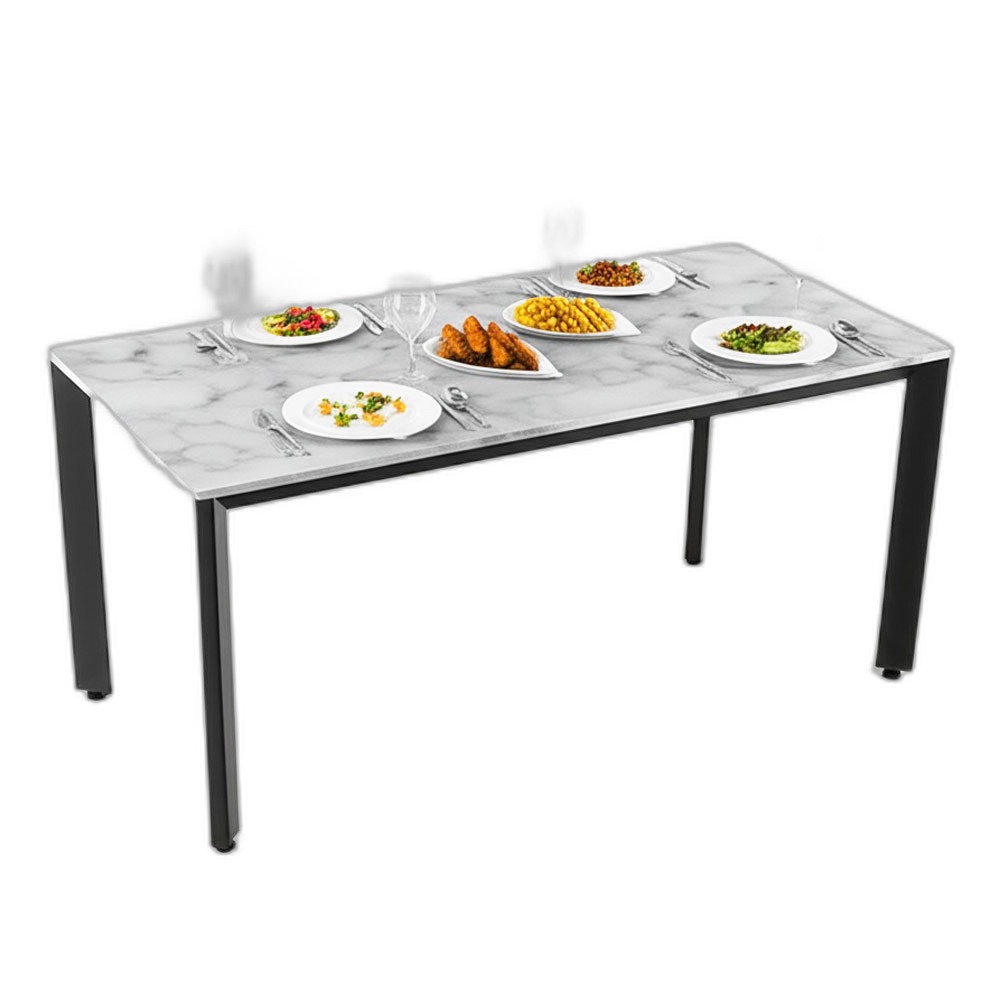 Bàn ăn chữ nhật 160x80cm mặt đá chân sắt tam giác Bàn ăn chữ nhật 160x80cm mặt đá chân sắt tam giác