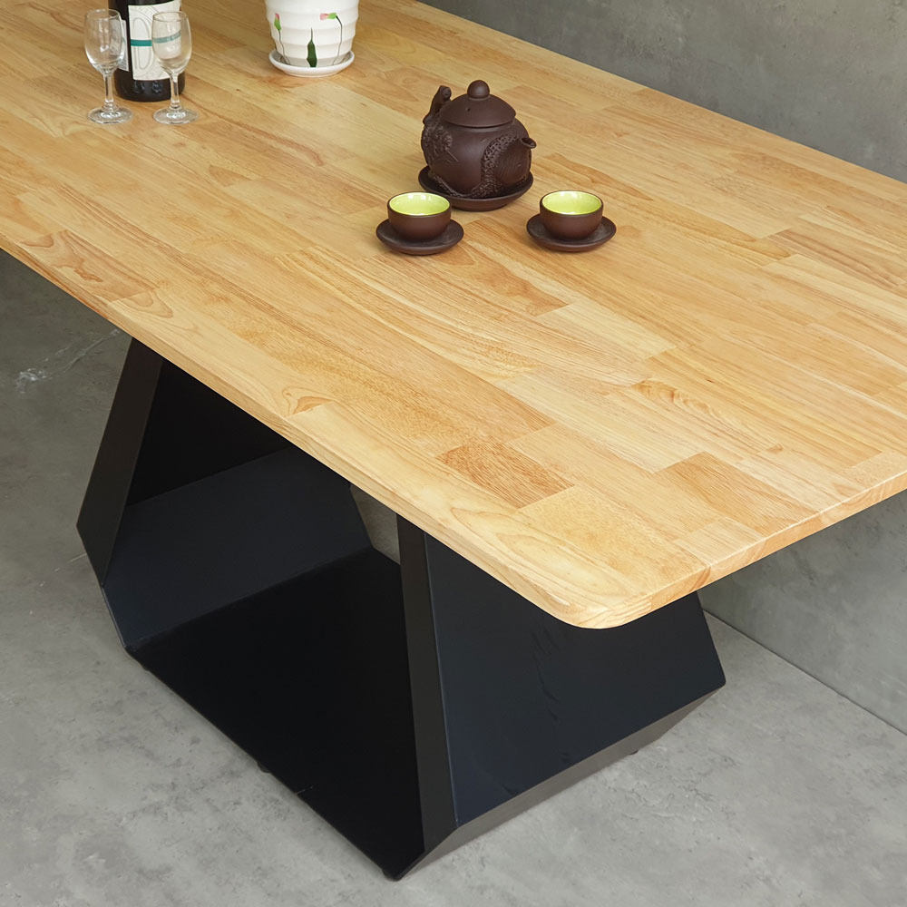 Bàn ăn chữ nhật 160x80cm mặt gỗ cao su chân sắt Bàn ăn chữ nhật 160x80cm mặt gỗ cao su chân sắt - hình 2