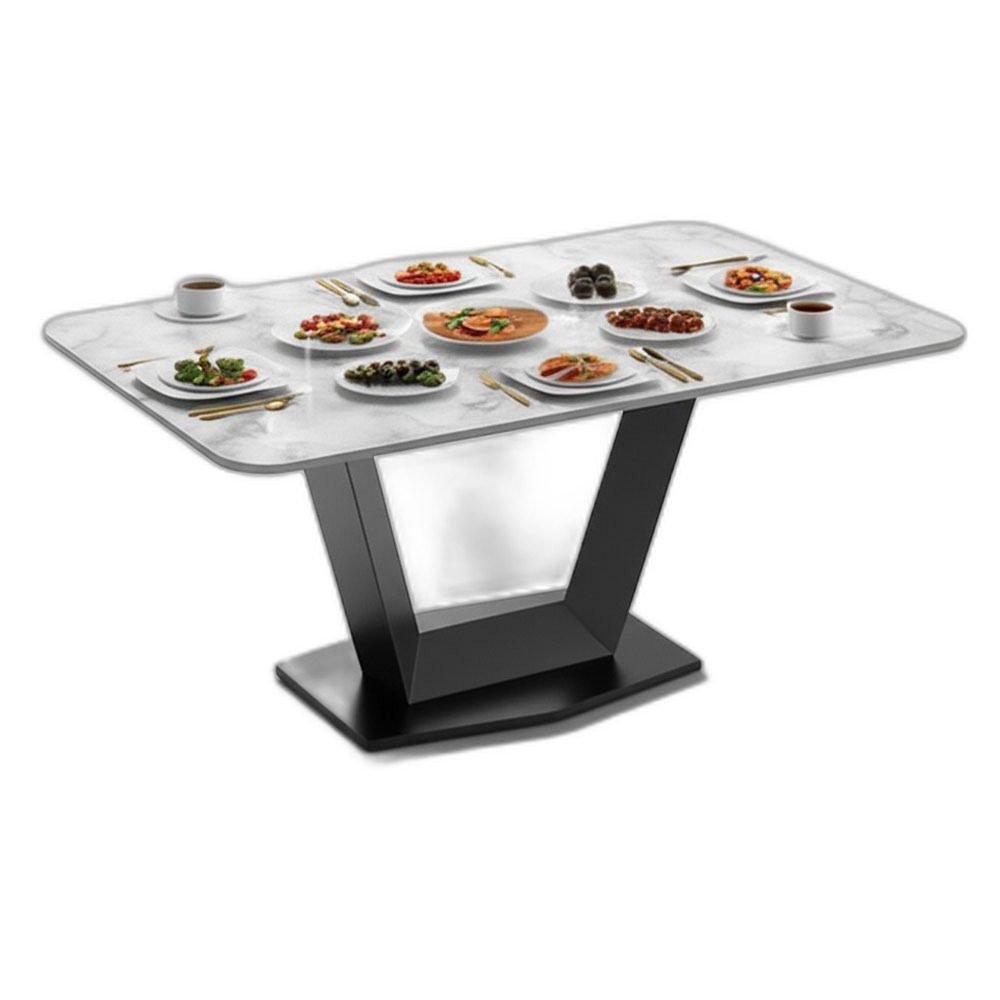 Bàn ăn chữ nhật 160x90cm mặt đá ceramic Bàn ăn chữ nhật 160x90cm mặt đá ceramic