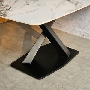 Bàn ăn chữ nhật 160x90cm mặt đá ceramic cao cấp chân sắt - hình 1