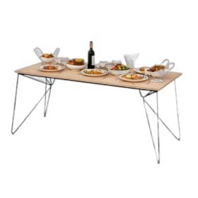 Bàn ăn chữ nhật 180x80cm gỗ plywood chân Hairpin