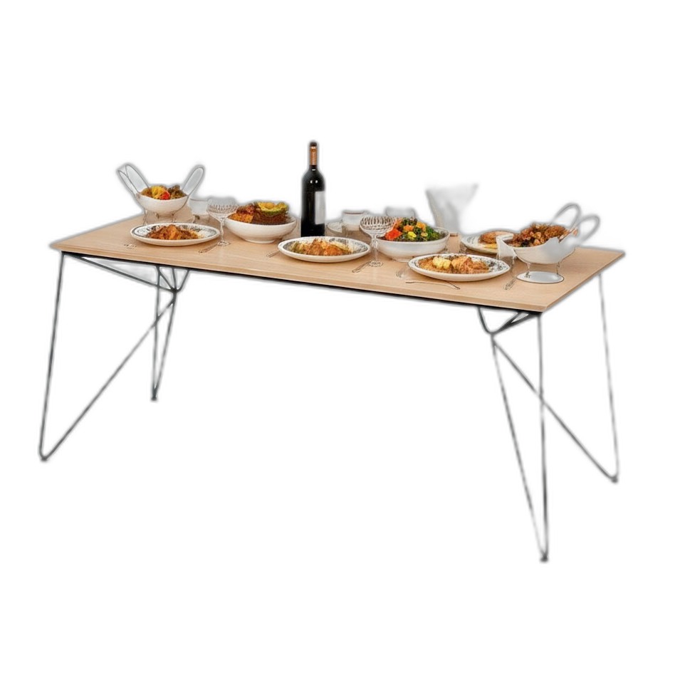 Bàn ăn chữ nhật 180x80cm gỗ plywood chân Hairpin Bàn ăn chữ nhật 180x80cm gỗ plywood chân Hairpin