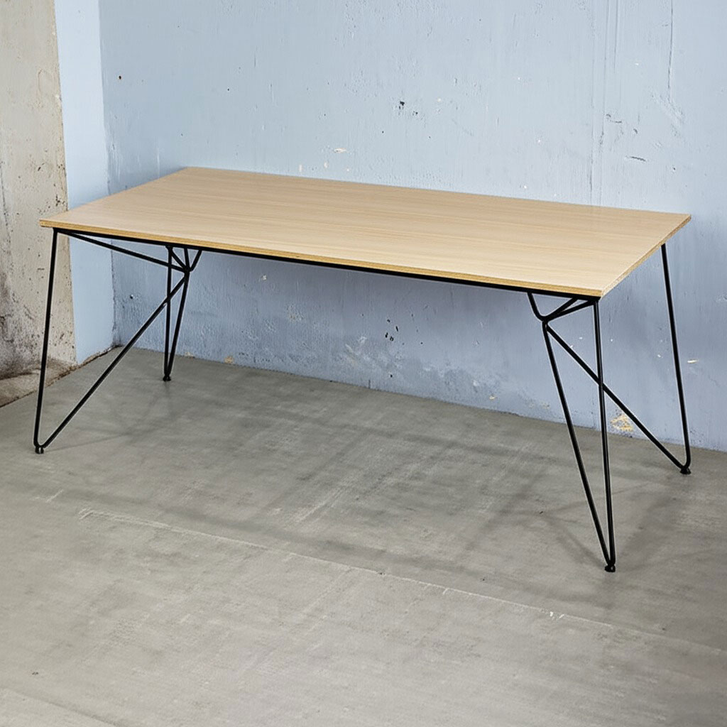 Bàn ăn chữ nhật 180x80cm gỗ plywood chân Hairpin Bàn ăn chữ nhật 180x80cm gỗ plywood chân Hairpin - hình 1