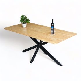 Bàn ăn chữ nhật KANE 03 160x80cm gỗ cao su chân sắt - hình 1