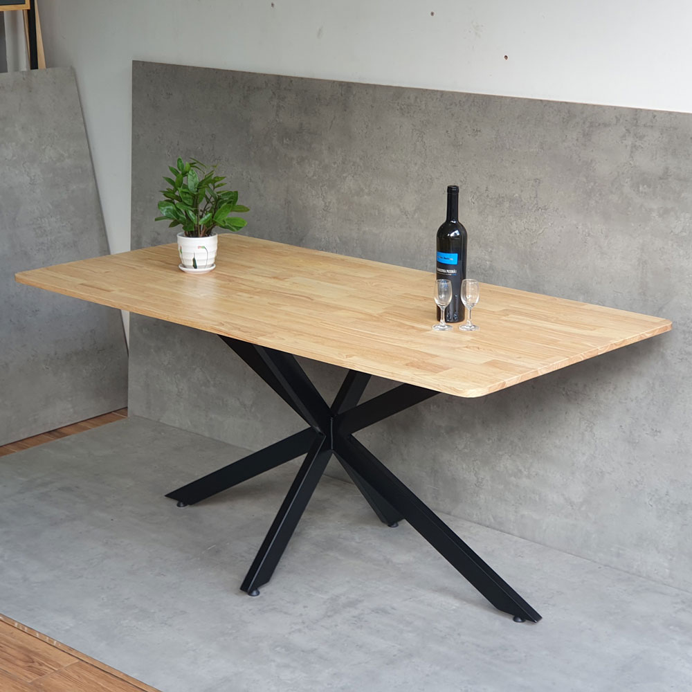 Bàn ăn chữ nhật KANE 03 160x80cm gỗ cao su chân sắt Bàn ăn chữ nhật KANE 03 160x80cm gỗ cao su chân sắt - hình 5