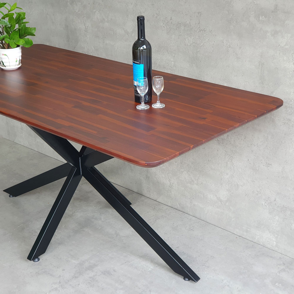 Bàn ăn chữ nhật KANE 03 160x80cm tràm chân sắt Bàn ăn chữ nhật KANE 03 160x80cm tràm chân sắt - hình 2