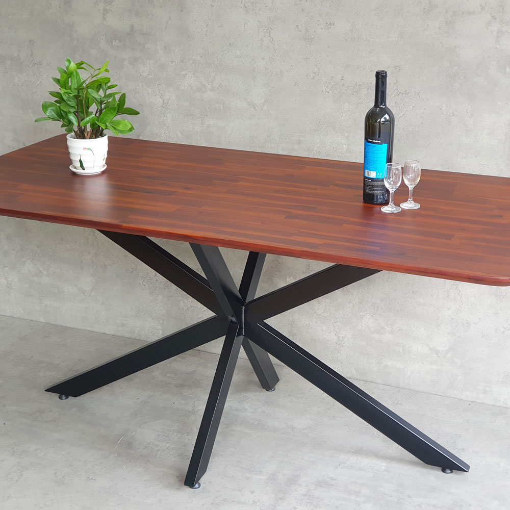 Bàn ăn chữ nhật KANE 03 160x80cm tràm chân sắt Bàn ăn chữ nhật KANE 03 160x80cm tràm chân sắt - hình 3