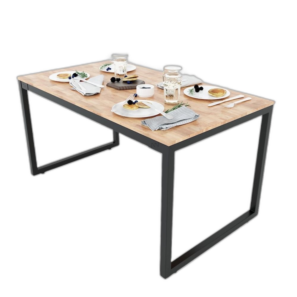 Bàn ăn chữ nhật SADO 01 140 160x 0cm gỗ cao su chân sắt Bàn ăn chữ nhật SADO 01 140 160x 0cm gỗ cao su chân sắt