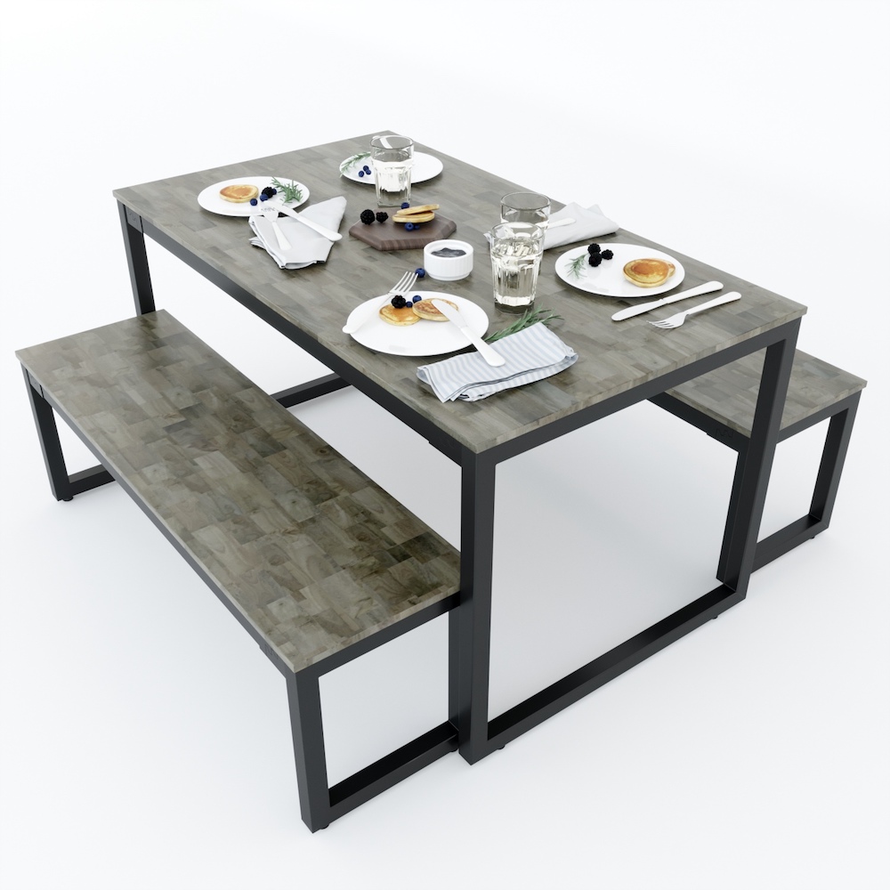 Bàn ăn chữ nhật SADO 01 140 160x 0cm gỗ cao su chân sắt Bàn ăn chữ nhật SADO 01 140 160x 0cm gỗ cao su chân sắt - hình 3