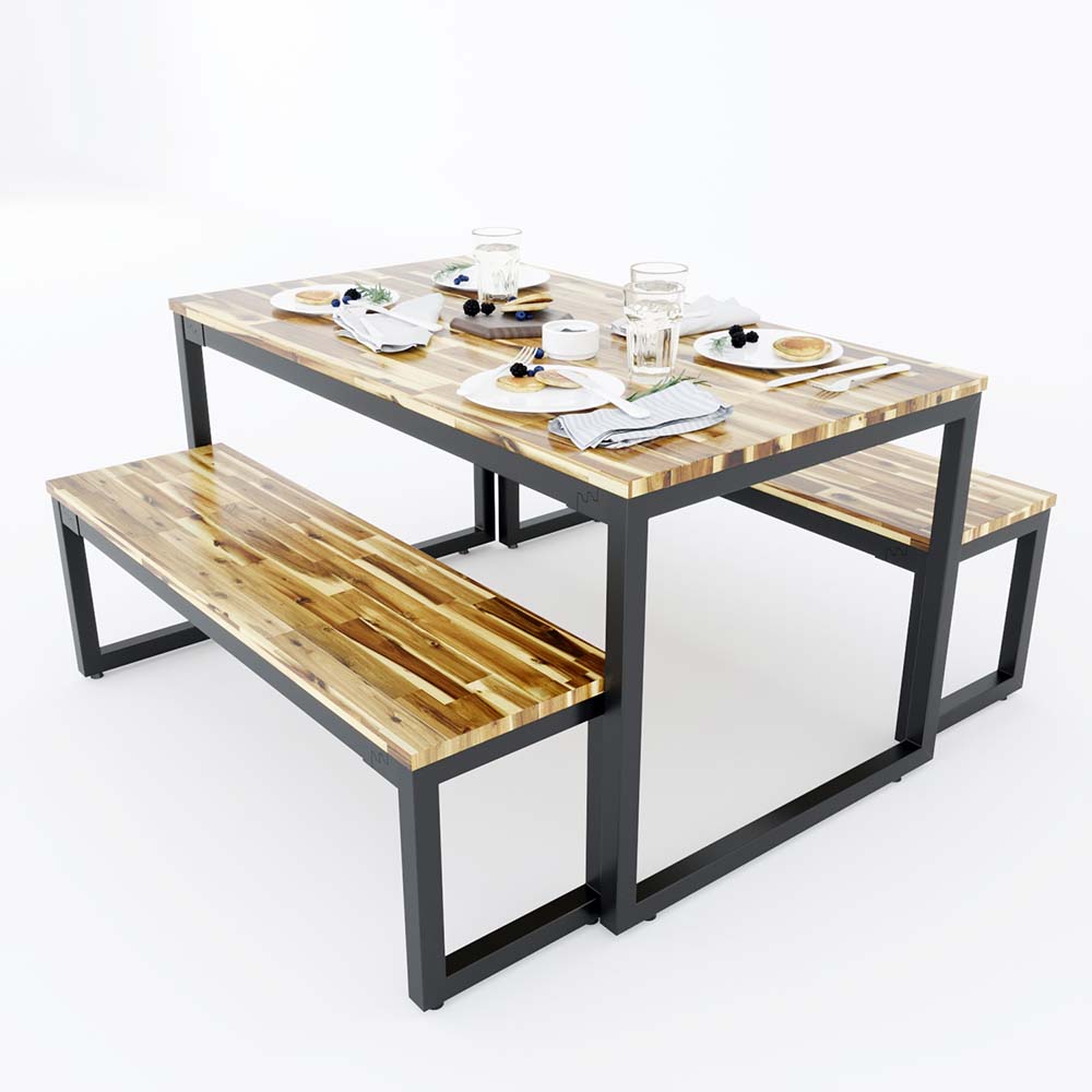 Bàn ăn chữ nhật SADO 02 140 160x80cm gỗ tràm chân sắt Bàn ăn chữ nhật SADO 02 140 160x80cm gỗ tràm chân sắt - hình 2