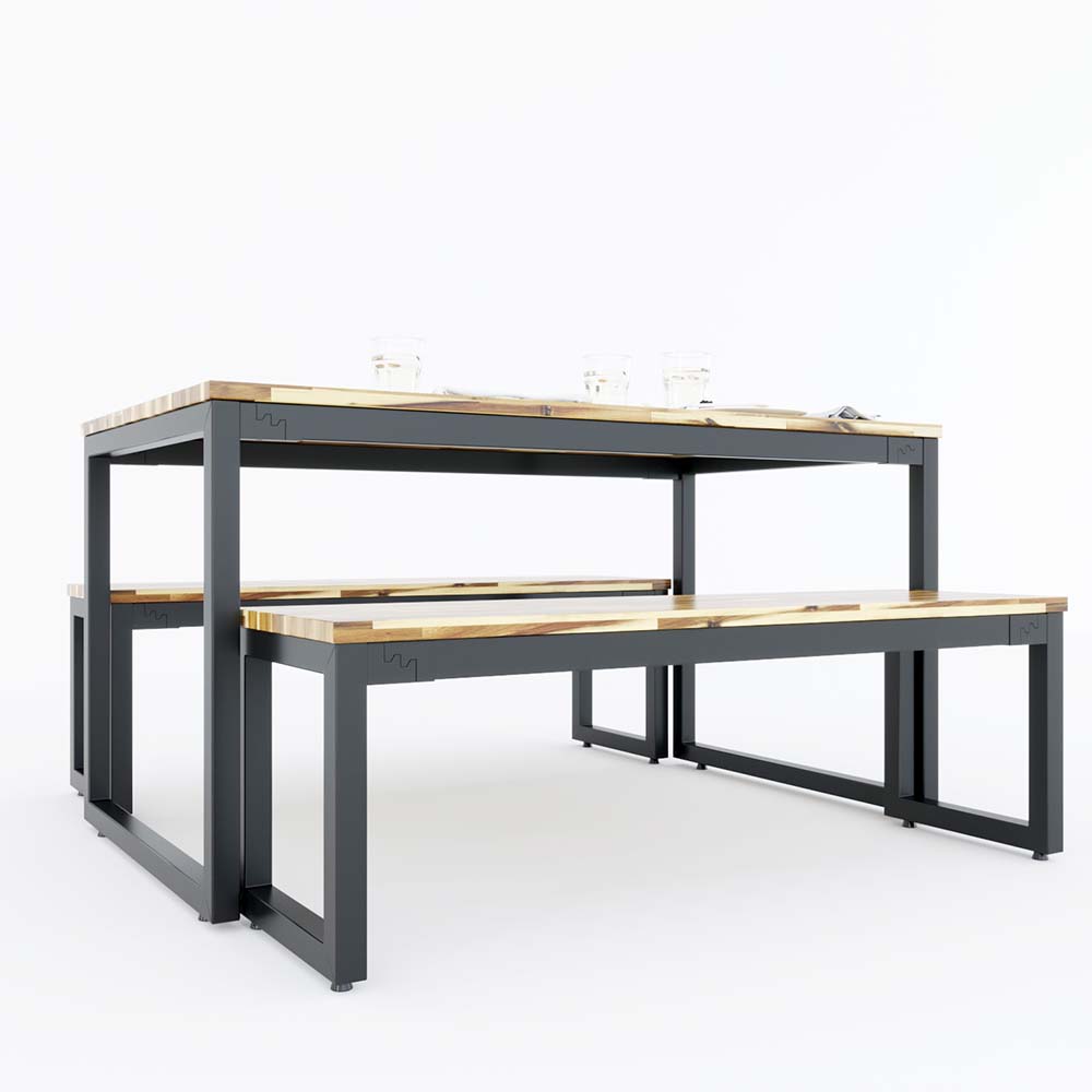 Bàn ăn chữ nhật SADO 02 140 160x80cm gỗ tràm chân sắt Bàn ăn chữ nhật SADO 02 140 160x80cm gỗ tràm chân sắt - hình 3