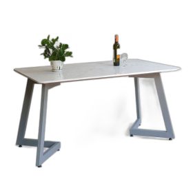 Bàn ăn chữ nhật Victo 140x80cm mặt đá chân sắt