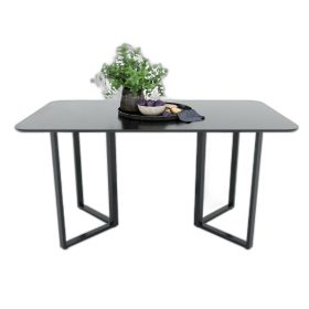 Bàn ăn chữ nhật Vincen 140 160x80cm gỗ cao su chân sắt