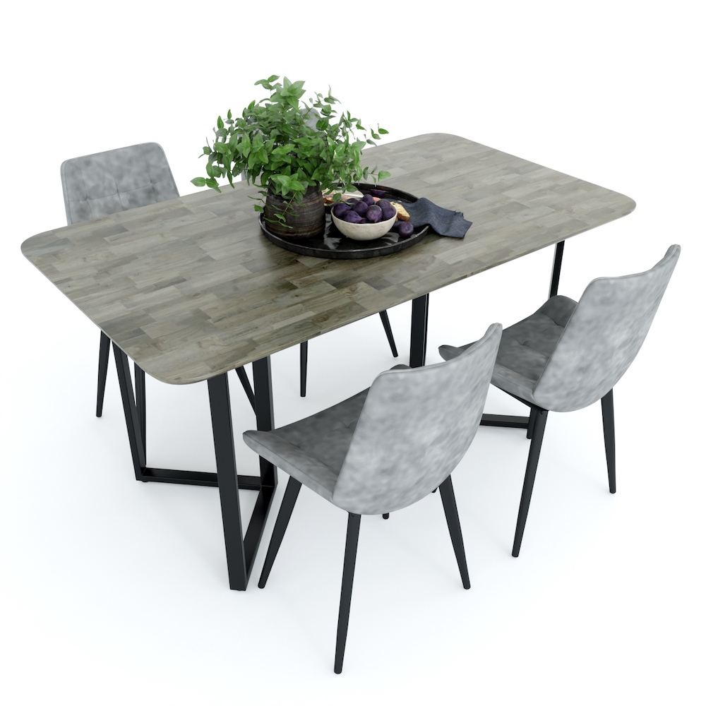 Bàn ăn chữ nhật Vincen 140 160x80cm gỗ cao su chân sắt Bàn ăn chữ nhật Vincen 140 160x80cm gỗ cao su chân sắt - hình 1